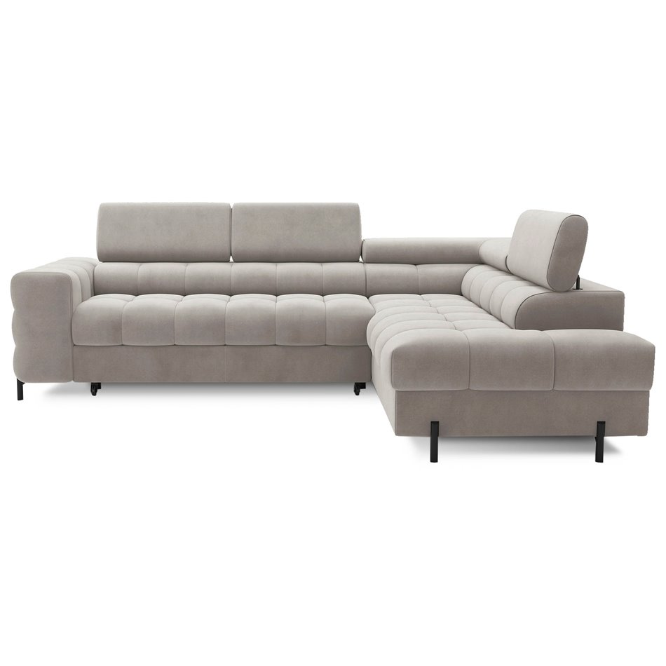 Corner sofa Elferucce R, sleeping function, Paros 02, beige, H93x200x276cm