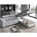 Corner sofa Elferucce R, sleeping function, Paros 05, grey, H93x200x276cm