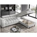 Corner sofa Elferucce R, sleeping function, Royal 03, bouclé, grey, H93x200x276cm