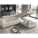Corner sofa Elferucce R, sleeping function, Royal 18, bouclé, beige, H93x200x276cm