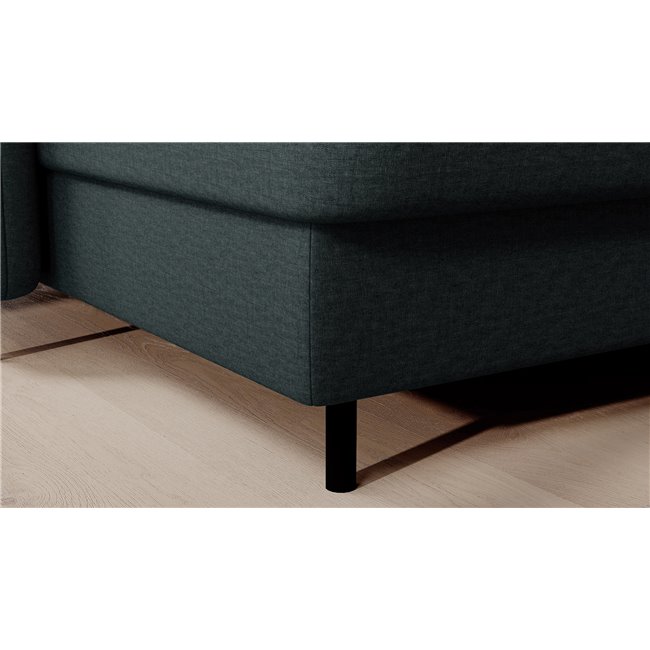 U shape sofa Elberto L, sleeping function, Manhattan 38, velvet, green, H100x165x306cm