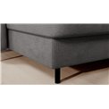 U shape sofa Elberto L, sleeping function, Toscany 03, velvet, grey, H100x165x306cm