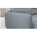 U shape sofa Elberto L, sleeping function, Aubron 100, wavy velvet, blue, H100x165x306cm