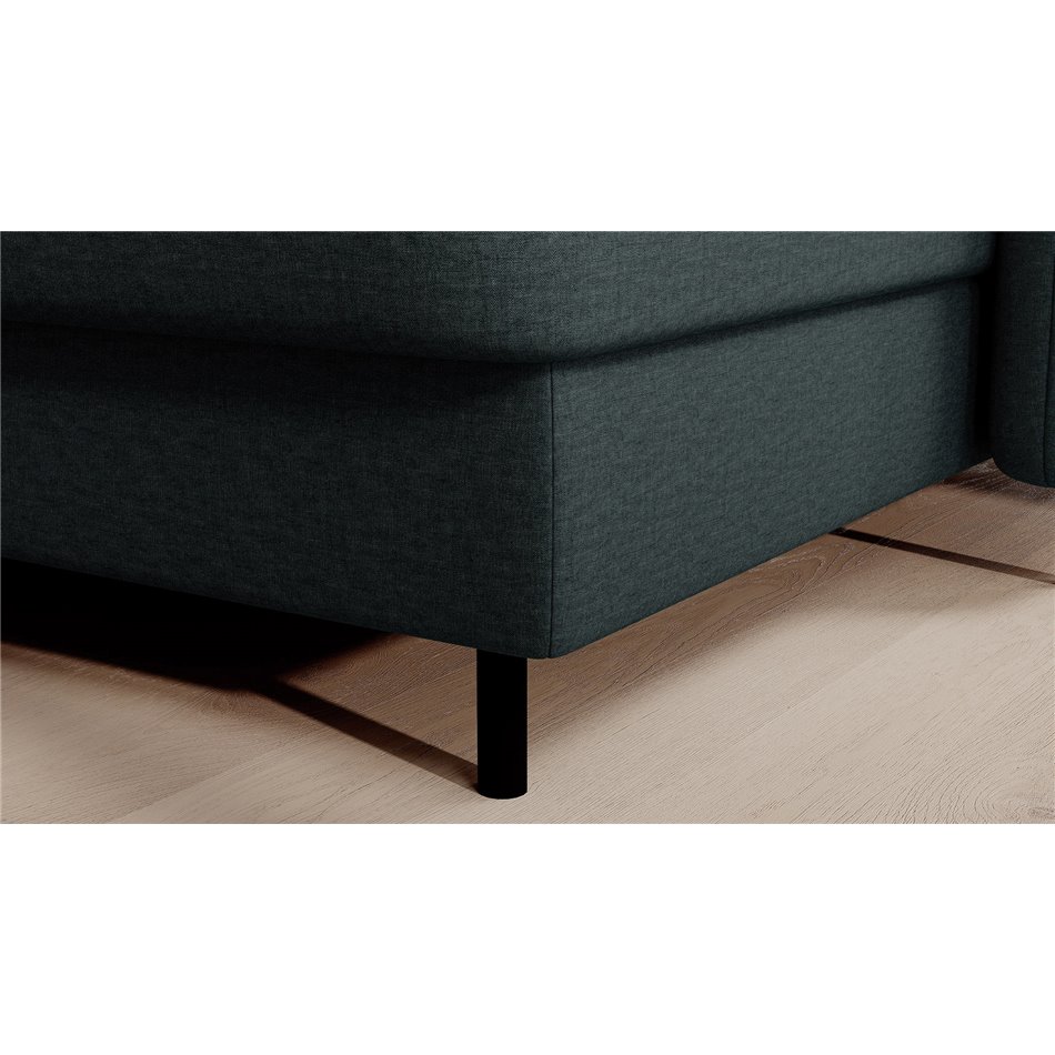 U shape sofa Elberto R, sleeping function, Manhattan 38, velvet, green, H100x165x306cm