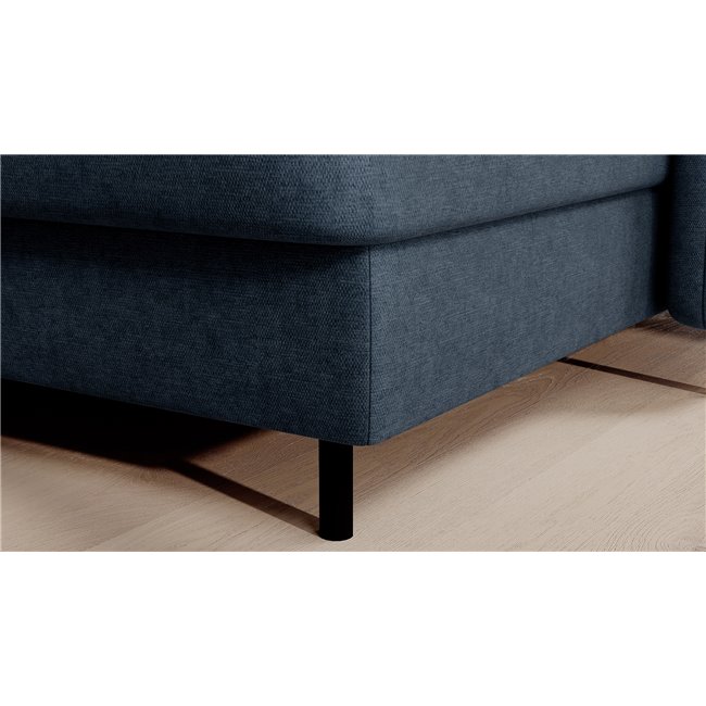 U shape sofa Elberto R, sleeping function, Raquel 40, blue, H100x165x306cm