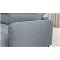 U shape sofa Elberto R, sleeping function, Aubron 100, wavy velvet, blue, H100x165x306cm