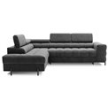 Corner sofa Elferucce L, sleeping function, Paros 06, dark grey, H93x200x276cm
