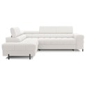 Corner sofa Elferucce L, sleeping function, Royal 01, bouclé, white, H93x200x276cm