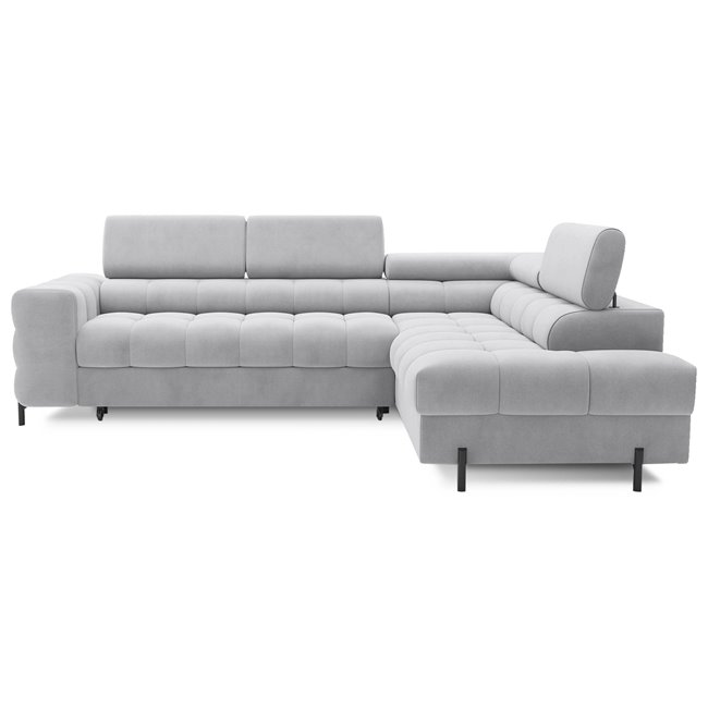 Corner sofa Elferucce R, sleeping function, Paros 05, grey, H93x200x276cm