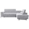 Corner sofa Elferucce R, sleeping function, Paros 05, grey, H93x200x276cm