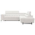 Corner sofa Elferucce R, sleeping function, Royal 01, bouclé, white, H93x200x276cm