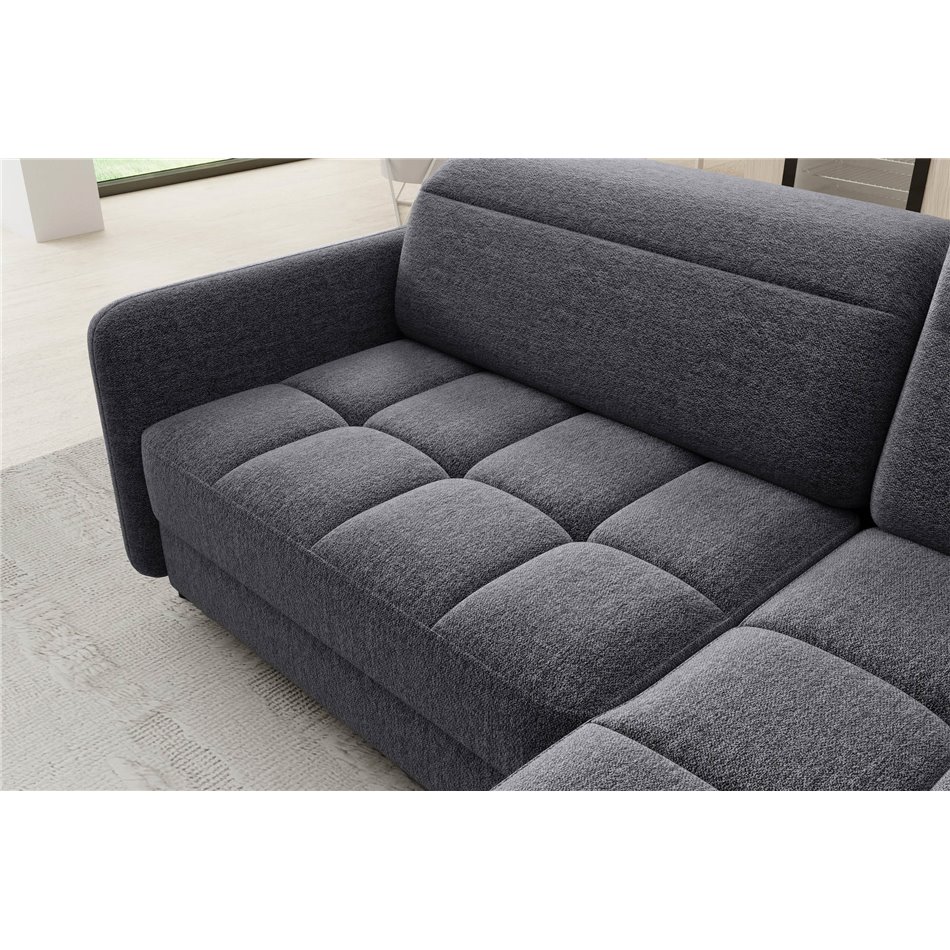 Corner sofa Elbare R, sleeping function, Aspen 05, dark grey, H100x160x208cm