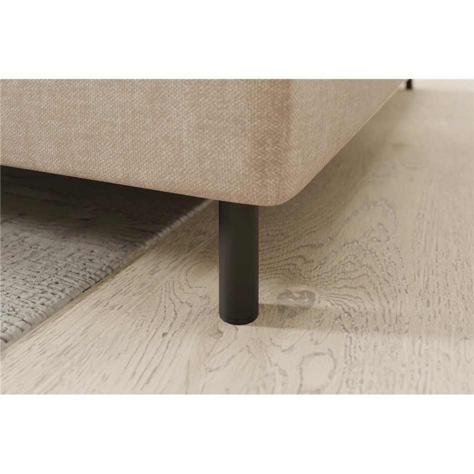 Угловой диван Elbare R, раздвижной, Manhattan 18, бархат, бежевый, H100x160x208см