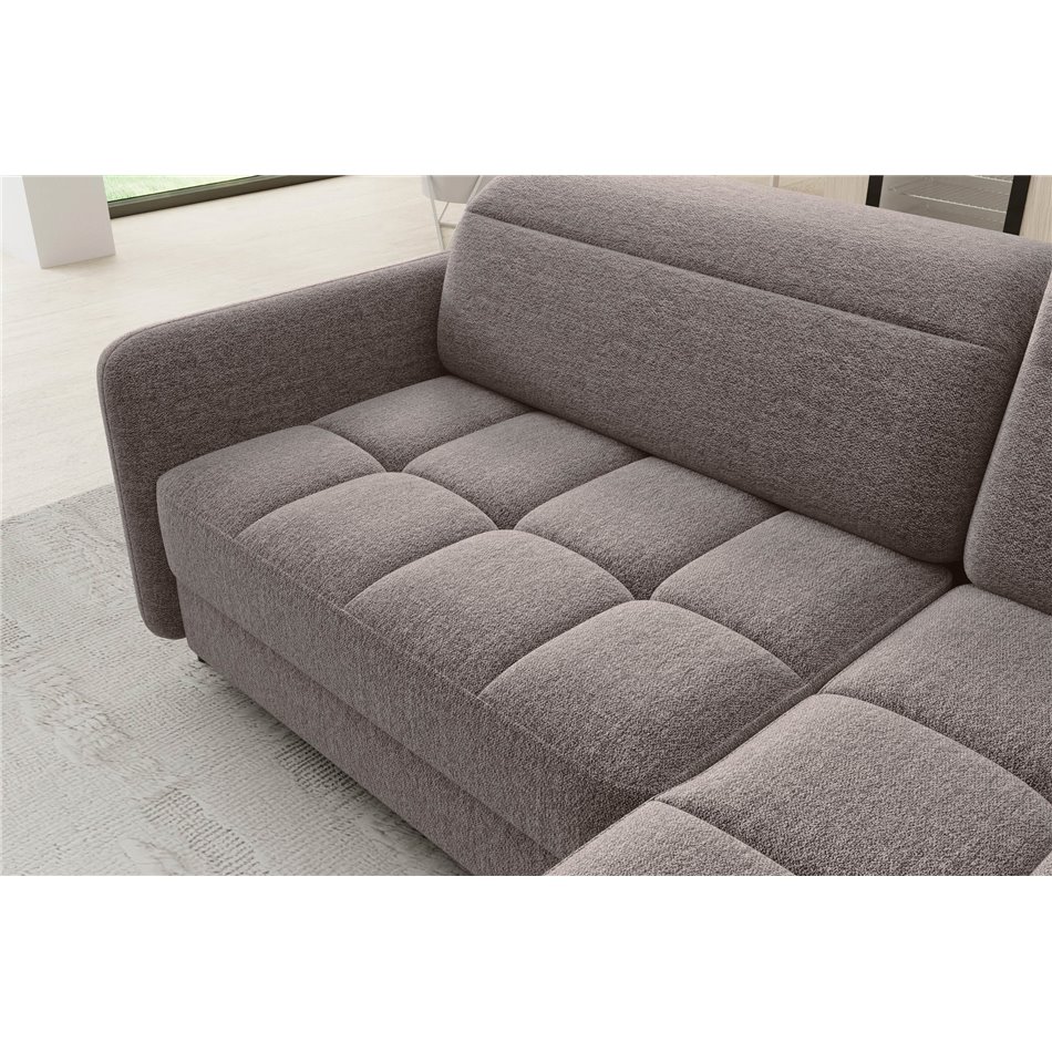 Corner sofa Elbare R, sleeping function, Aspen 20, brown, H100x160x208cm