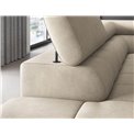 Corner sofa Elferucce L, sleeping function, Aura 18, velvet, beige, H93x200x276cm