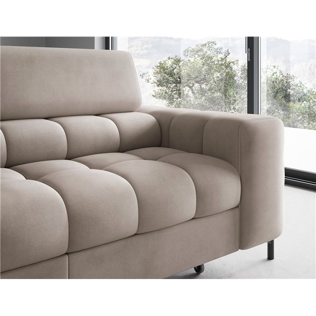 Corner sofa Elferucce L, sleeping function, Paros 02, beige, H93x200x276cm