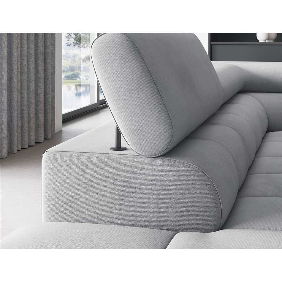 Corner sofa Elferucce L, sleeping function, Paros 05, grey, H93x200x276cm