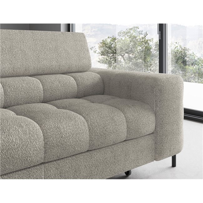 Corner sofa Elferucce L, sleeping function, Royal 20, bouclé, beige, H93x200x276cm