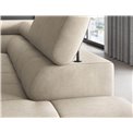 Corner sofa Elferucce R, sleeping function, Aura 18, velvet, beige, H93x200x276cm