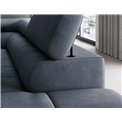 Corner sofa Elferucce R, sleeping function, Aura 40, velvet, dark blue, H93x200x276cm