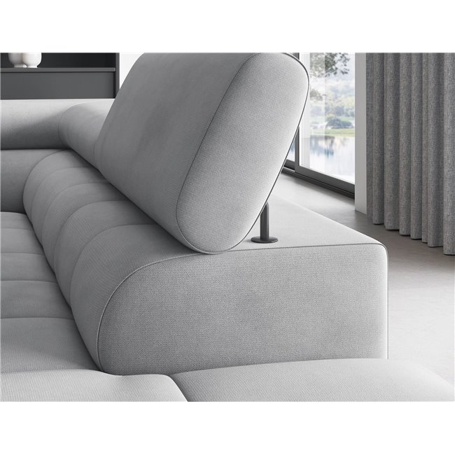 Corner sofa Elferucce R, sleeping function, Paros 05, grey, H93x200x276cm