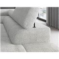 Corner sofa Elferucce R, sleeping function, Royal 03, bouclé, grey, H93x200x276cm