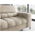 Corner sofa Elferucce L, sleeping function, Aura 18, velvet, beige, H93x200x276cm