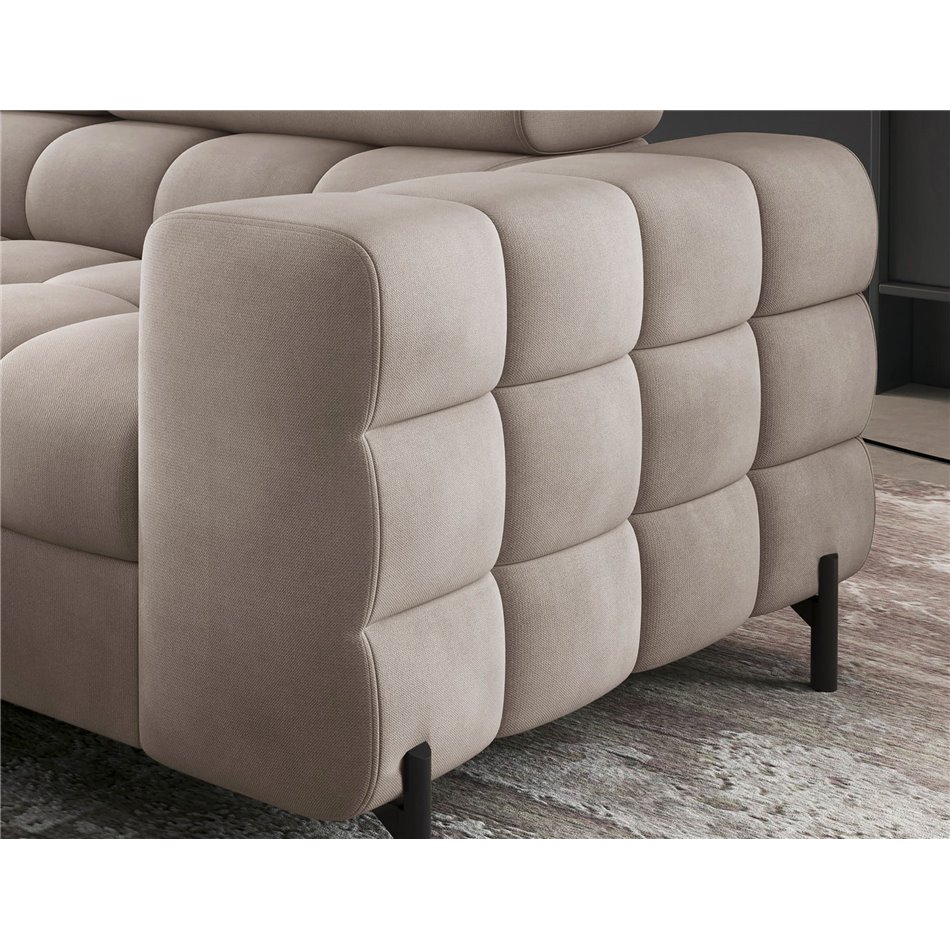 Corner sofa Elferucce L, sleeping function, Paros 02, beige, H93x200x276cm