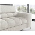 Corner sofa Elferucce L, sleeping function, Royal 01, bouclé, white, H93x200x276cm