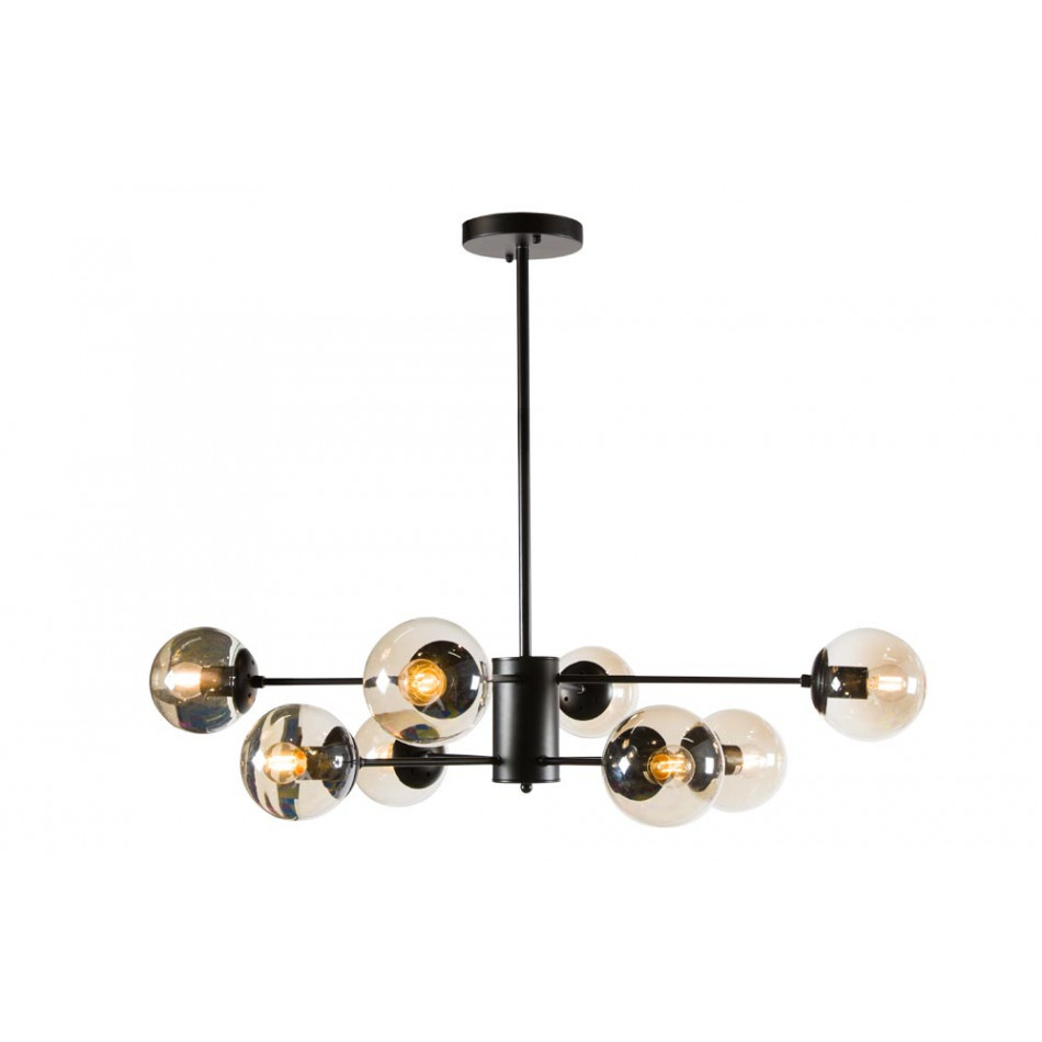 Pendant lamp Lauga, black, E27 60W, H73 D100cm