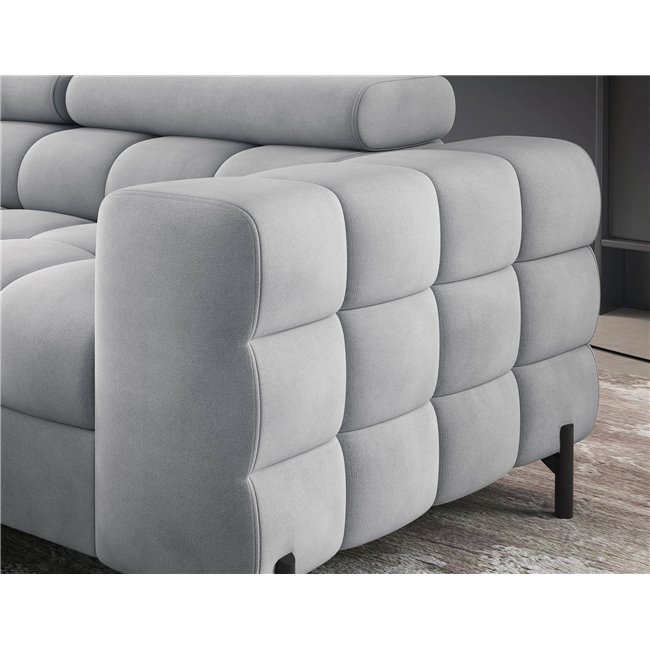 Corner sofa Elferucce L, sleeping function, Paros 05, grey, H93x200x276cm