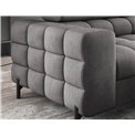 Corner sofa Elferucce R, sleeping function, Aura 04, velvet, grey, H93x200x276cm