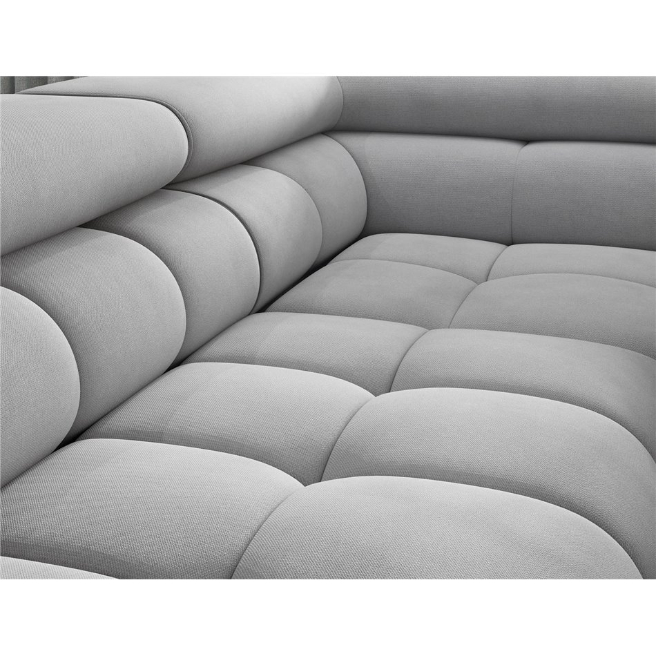 Corner sofa Elferucce R, sleeping function, Paros 05, grey, H93x200x276cm