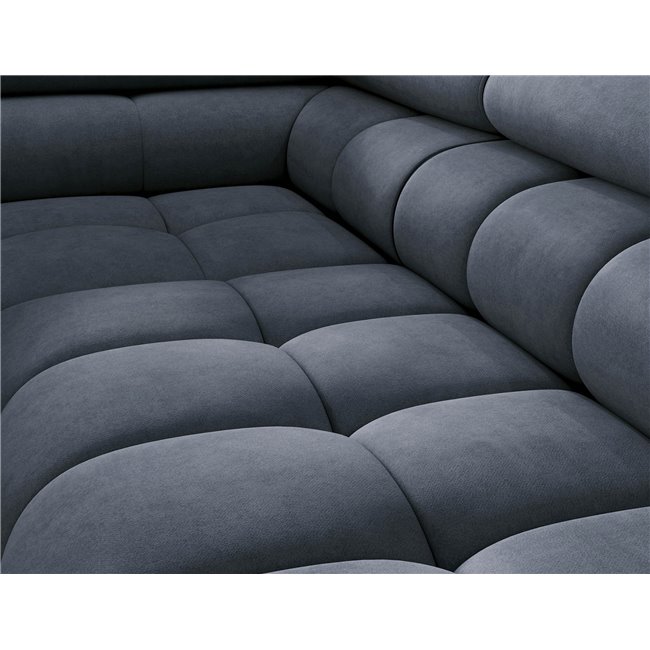 Corner sofa Elferucce L, sleeping function, Aura 40, velvet, dark blue, H93x200x276cm