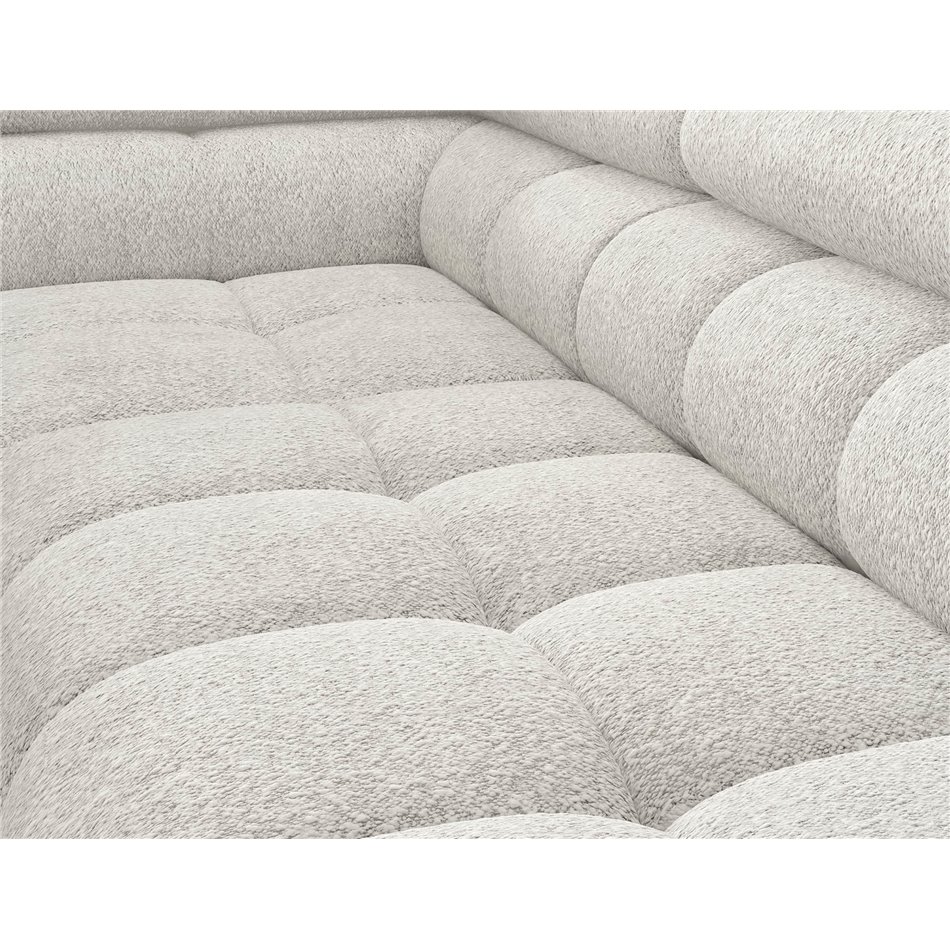 Corner sofa Elferucce L, sleeping function, Royal 01, bouclé, white, H93x200x276cm