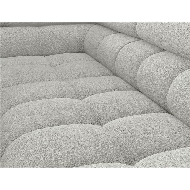 Corner sofa Elferucce L, sleeping function, Royal 03, bouclé, grey, H93x200x276cm