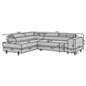 Corner sofa Elferucce L, sleeping function, Royal 20, bouclé, beige, H93x200x276cm