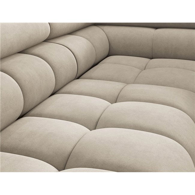 Corner sofa Elferucce R, sleeping function, Aura 18, velvet, beige, H93x200x276cm