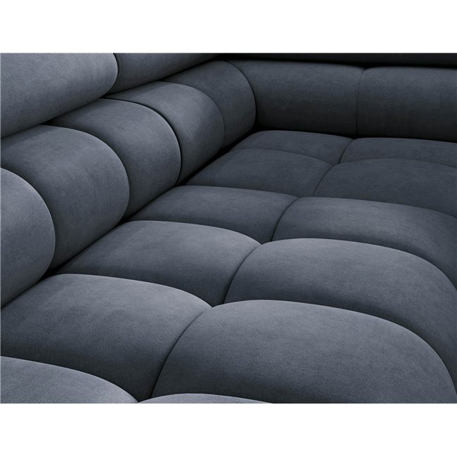 Corner sofa Elferucce R, sleeping function, Aura 40, velvet, dark blue, H93x200x276cm