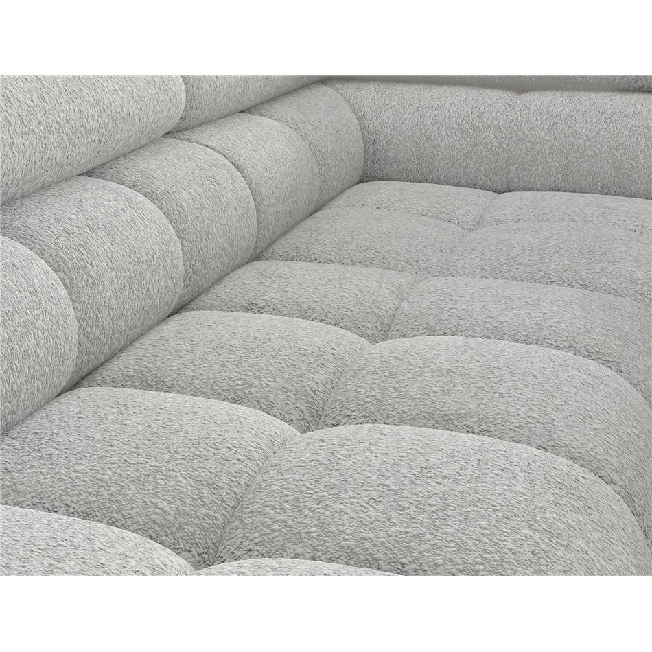 Corner sofa Elferucce R, sleeping function, Royal 03, bouclé, grey, H93x200x276cm