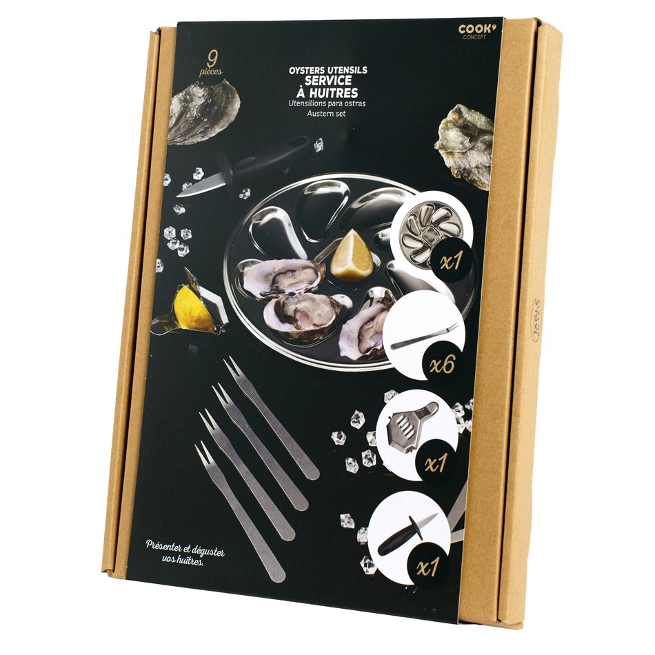 9-PIECE OYSTER BOX, H0.7x23x23cm