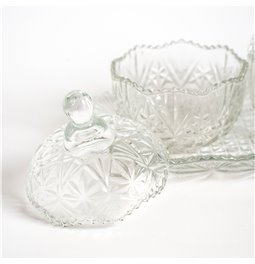 Candy tray, set 2, glass, H14x26x16.5cm