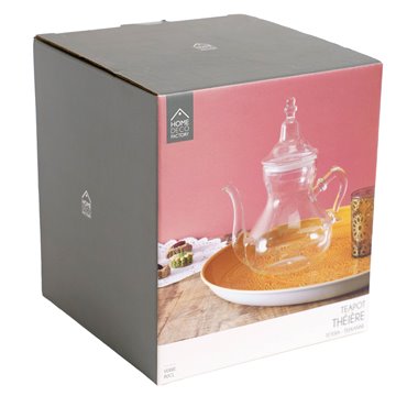 Tējkanna, stikls, 800ml, H23x24x13cm