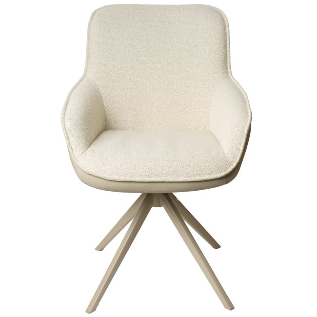 Dining chair Settle 90/24, return swivel, light brown/cream color, H85x63x58cm, seat H51cm