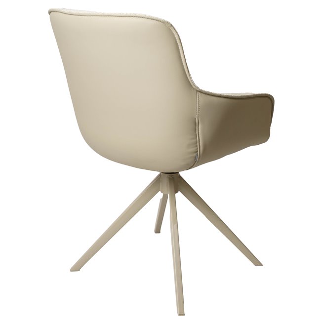 Dining chair Settle 90/24, return swivel, light brown/cream color, H85x63x58cm, seat H51cm