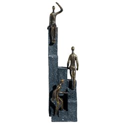 Deco object, gray/bronze color, H39x11x10cm