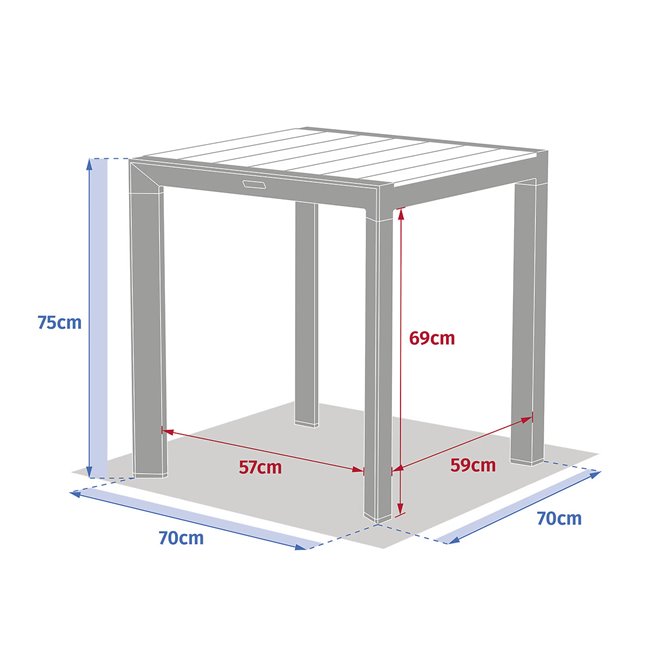 Table Laevasion, green, H75x70x70cm
