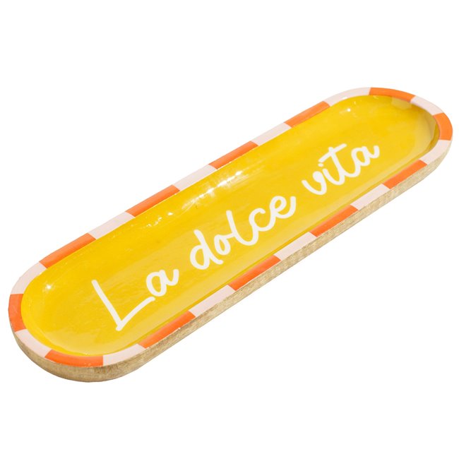 Serving platter La Dolce Vitai, mango wood, 42x12cm H2.5cm