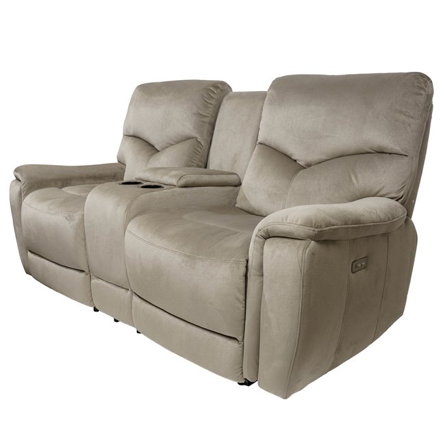 Двойной реглайнер Obernburg, серый,  электрическая регулировка, H105cm L 105-165cm W189cm, высота сиденья 51cm