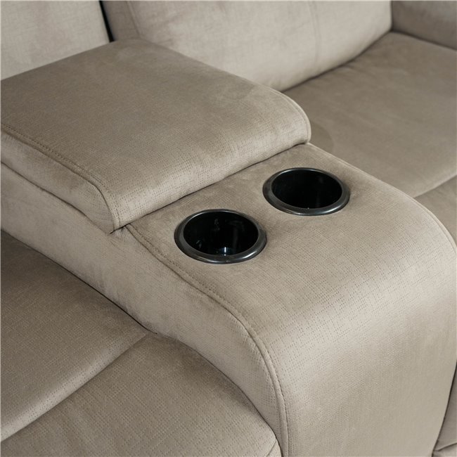 Двойной реглайнер Obernburg, серый,  электрическая регулировка, H105cm L 105-165cm W189cm, высота сиденья 51cm